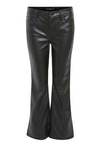 Liverpool Faux Leather Crop Flare Pants Slide 1