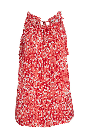 Liverpool Sleeveless Halter Top with Ruffles Slide 1