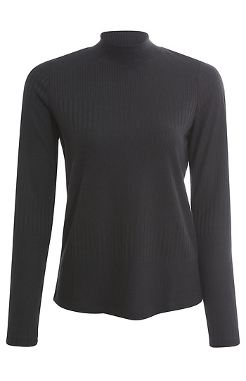 Liverpool Mock Neck Rib Knit Top Slide 1