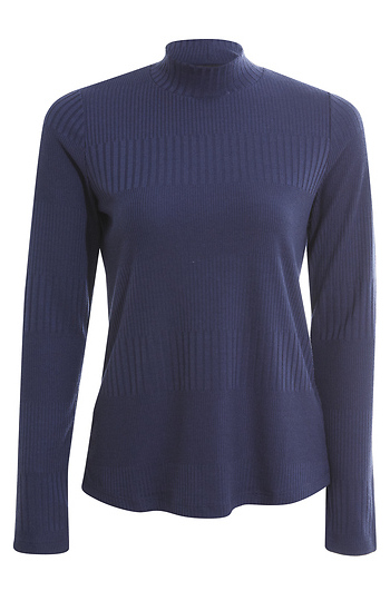 Liverpool Mock Neck Rib Knit Top Slide 1