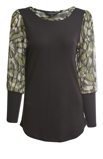 Liverpool Contrast Sleeve Top Slide 1