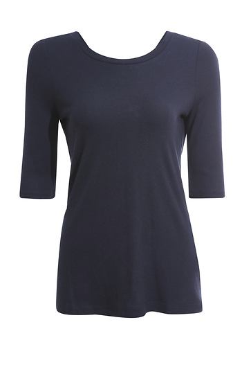 Liverpool Reversible Rib Knit Top Slide 1