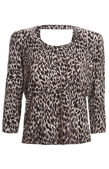 Liverpool Open Back Animal Print Top Slide 1