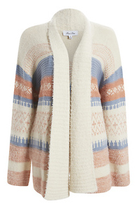 Geo Pattern Open Knit Cardigan Slide 1