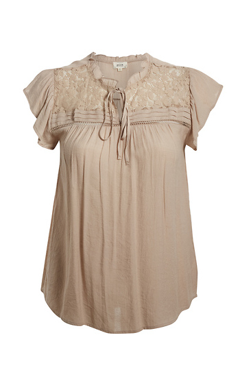 Split Neck Lace Top Slide 1