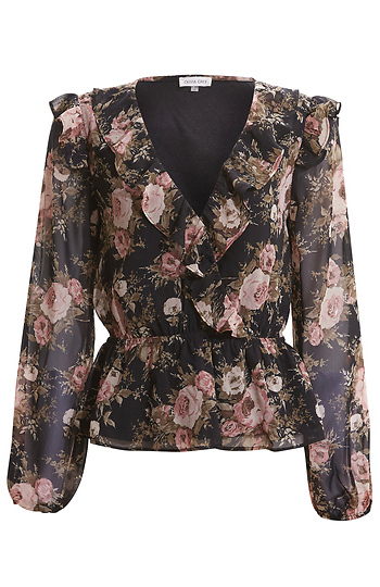 Surplice Printed Blouse Slide 1