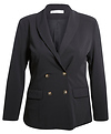 Solid Crepe Double Breasted Blazer