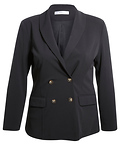 Solid Crepe Double Breasted Blazer