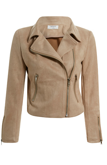 Faux Suede Moto Jacket Slide 1