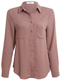 Woven Button Front Shirt With Pockets