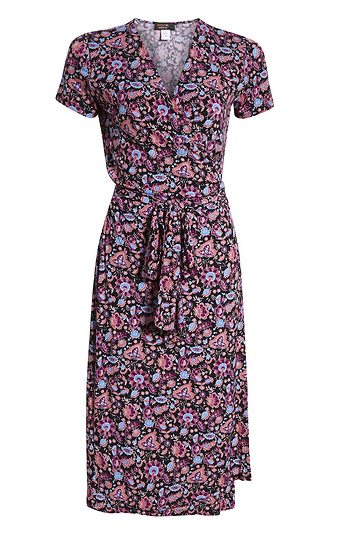 Surplice Dress with Side Waist Tie Slide 1