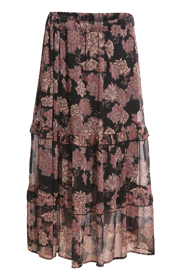 Veronica M	Floral Print Chiffon Midi Skirt Slide 1