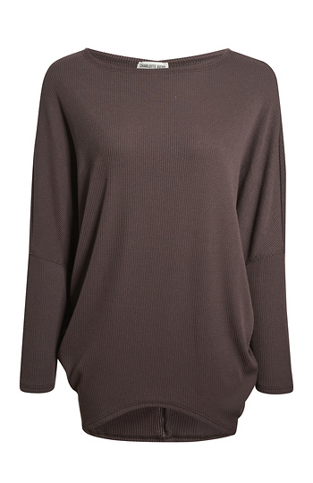 Dolman Sleeve Ribbed Top Slide 1