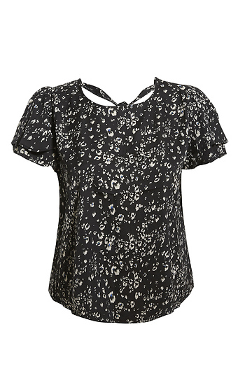 Back Tie Printed Top Slide 1