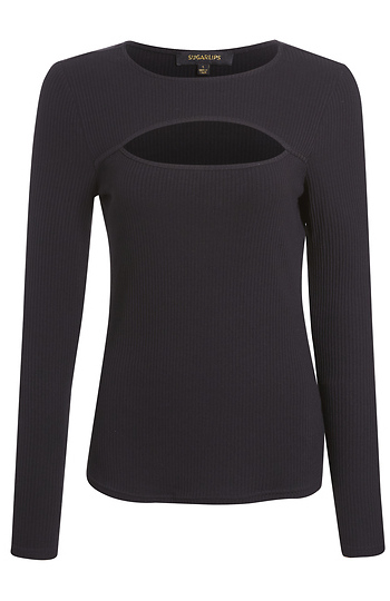 Cut Out Detail Long Sleeve Slide 1