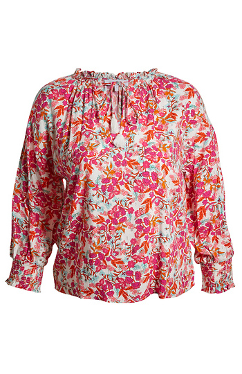 Split Neck Printed Top Slide 1