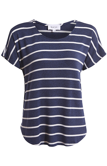 Short Sleeve Striped Top Slide 1