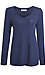 V-Neck Contrast Ribbed Brushed Top Thumb 1