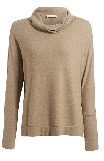 Cowl Neck Brushed Long Sleeve Top Slide 1