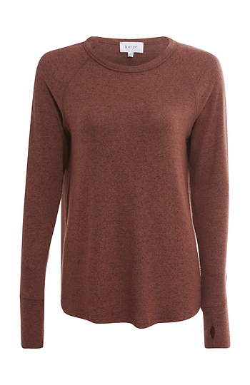 Long Sleeve Brushed Knit Top Slide 1