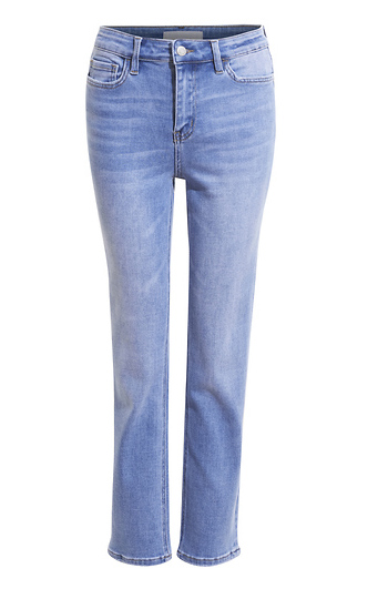 Vervet High Rise Crop Slim Straight in Medium Blue | DAILYLOOK