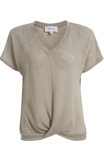 Twist Front Short Sleeve Top Slide 1