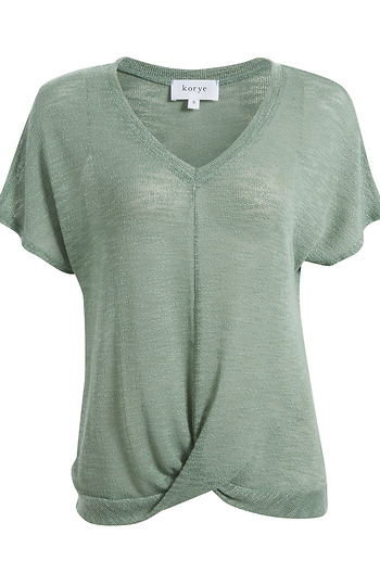 Twist Front Short Sleeve Top Slide 1