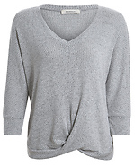 Front Knot Three Quarter Sleeve Top