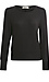 Ribbed Contrast Long Sleeve Knit Top Thumb 1