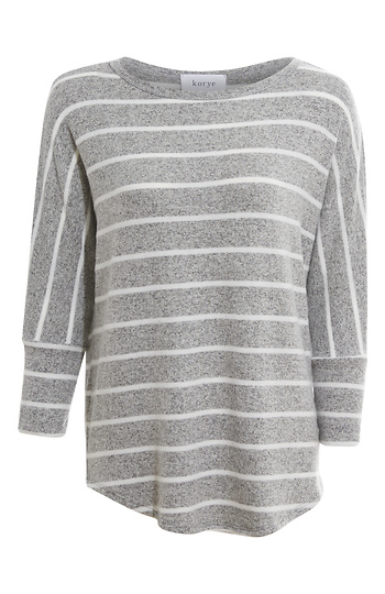 Crew Neck Three Quarter Sleeve Top Slide 1