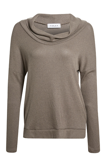 Long Sleeve Cowl Neck Top Slide 1