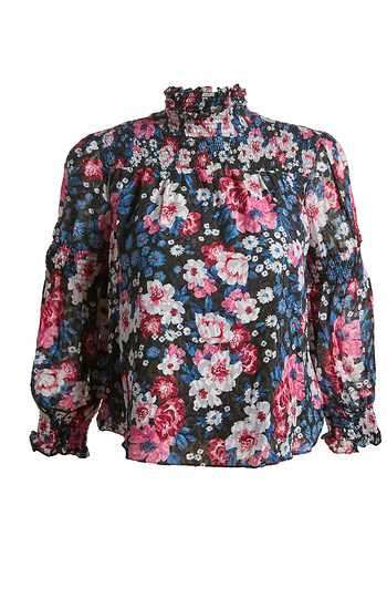 Floral Mock Neck Blouse Slide 1