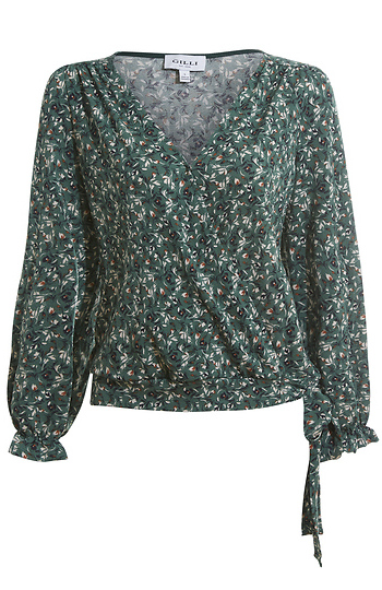 Faux Wrap Side Tie Top Slide 1