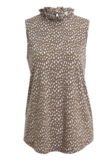 Ruffle Mock Neck Tank Slide 1