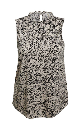 Mock Neck Printed Sleeveless Top Slide 1