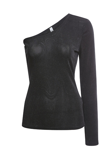 Asymmetrical Shoulder Slinky Top Slide 1