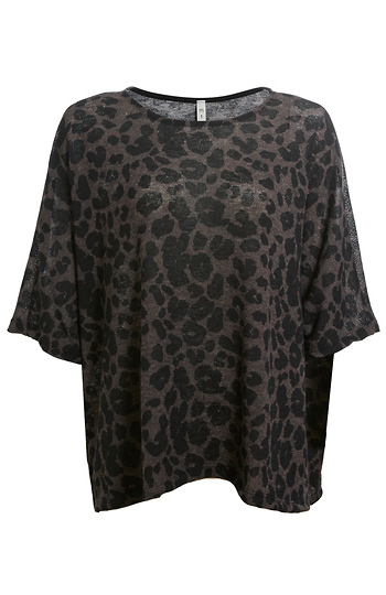Animal Printed Knit Top Slide 1