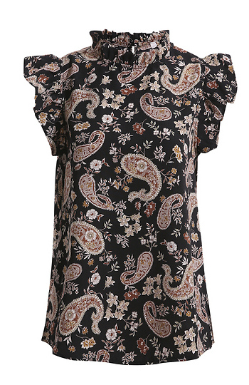 Paisley Flower Print Ruffle Detail Blouse Slide 1