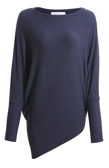 Long Sleeve Brushed Asymmetrical Hem Top Slide 1