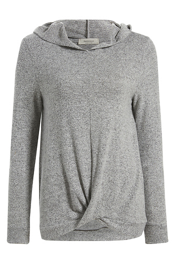 Brushed Tie Front Pullover Slide 1