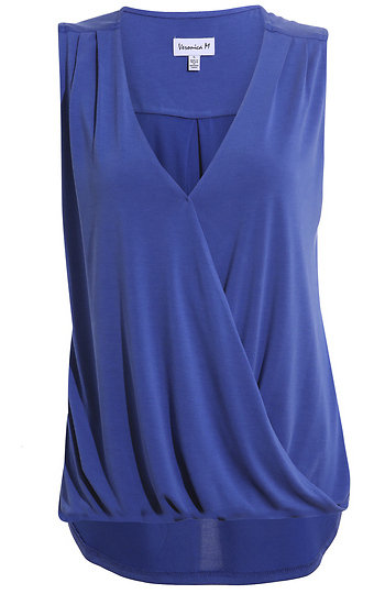 Veronica M Sleeveless Cupro Surplice Top Slide 1
