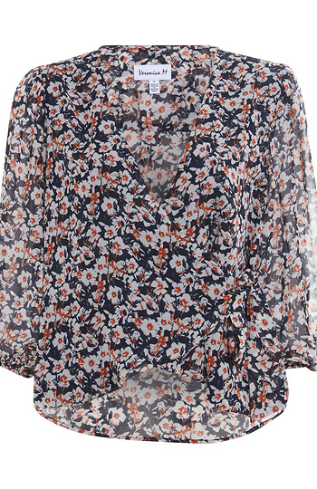 Veronica M Chiffon Wrap Top Slide 1