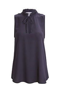 Veronica M Sleeveless Pleated Neck Top Slide 1