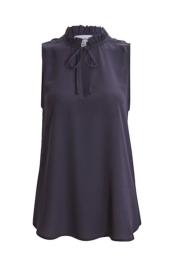 Veronica M Sleeveless Pleated Neck Top Slide 1