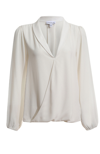 Veronica M Lapel Surplice Blouse Slide 1