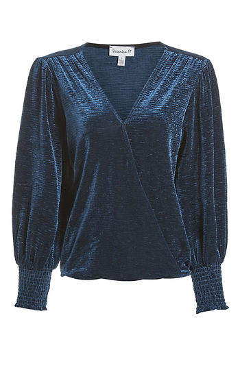 Veronica M	Smocked Velvet Top Slide 1