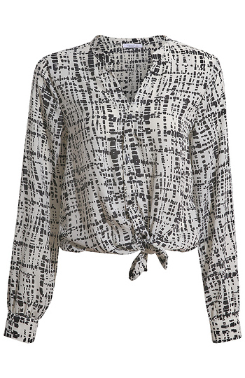 Button Up Tie Front Shirt Slide 1