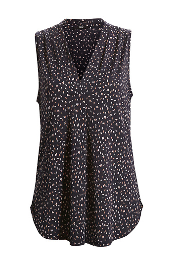 Surplice Neck Dot Print Top Slide 1