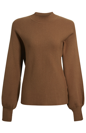 Ribbed Mock Neck Sweater Slide 1