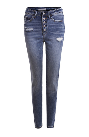 Button Up Crop Denim Slide 1